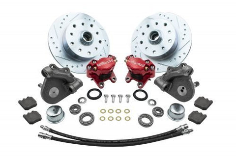 Classic VW Wilwood Front Disc Brake Kit for Ball Joint Beetle Red EMPI 22-6153-R