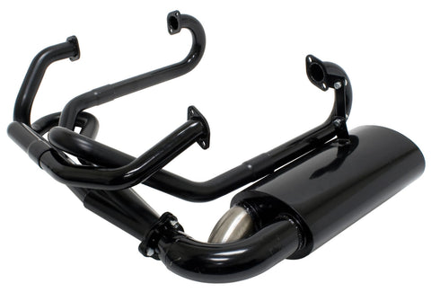 Classic VW Sideflow 1 & 5/8" Black Paint Exhaust EMPI 3263 - dubparts.com