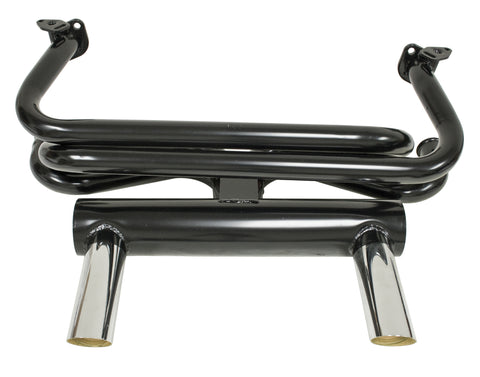 VW 2 tip exhaust Black with Chrome Tips Type 1 Empi 3766 - dubparts.com
